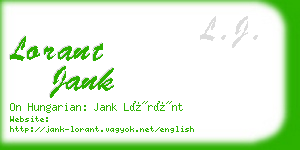 lorant jank business card